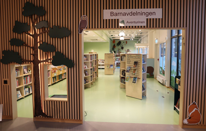 På bilden visas barnavdelningen på huvudbiblioteket i Finspång.